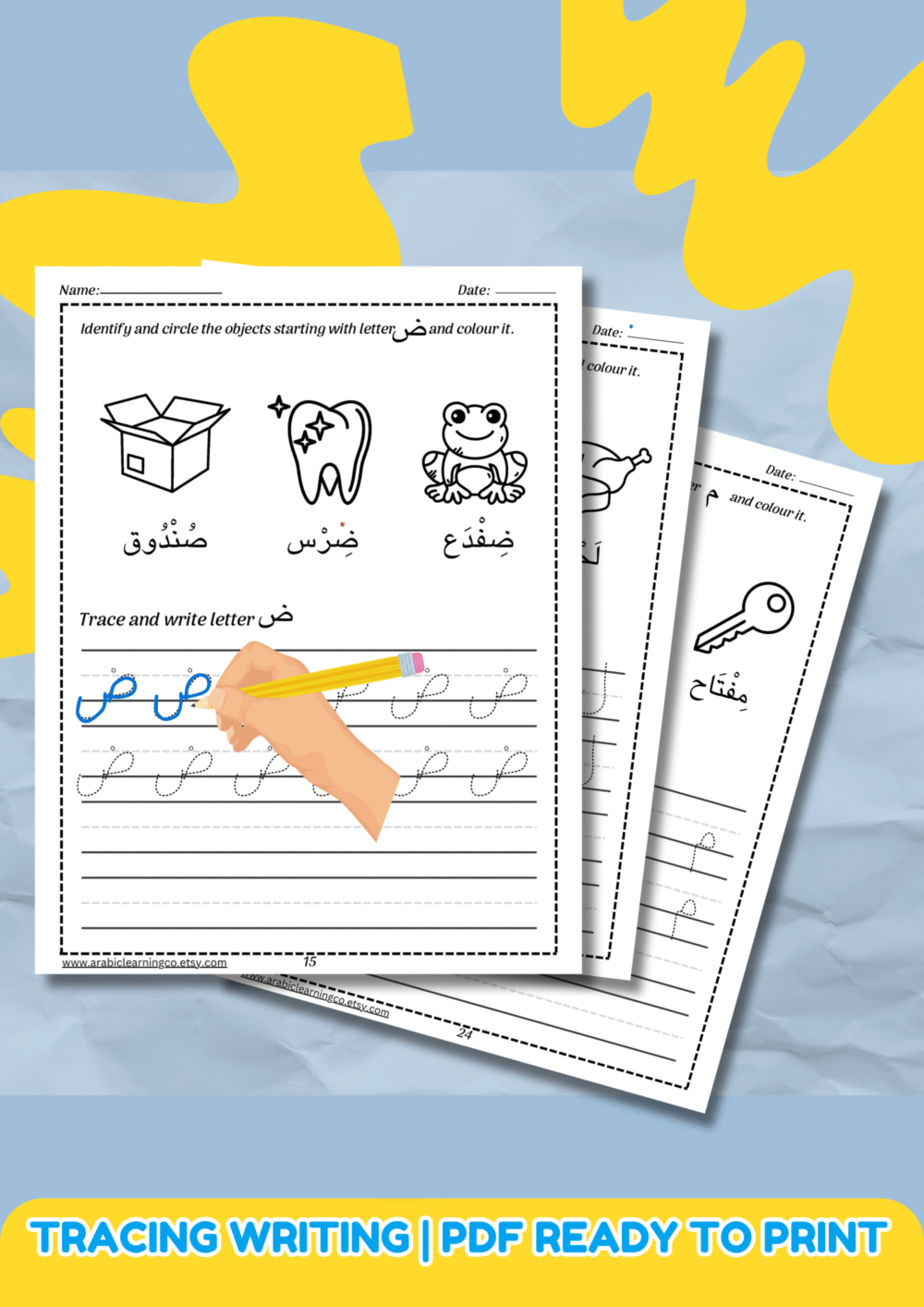Free Arabic Alphabet Worksheets for Kids – Tracing, Writing & Coloring PDF