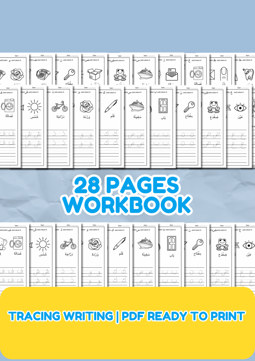 Free Arabic Alphabet Worksheets for Kids – Tracing, Writing & Coloring PDF